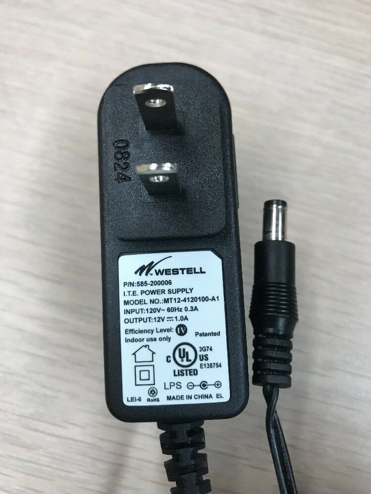 NEW Westell MT12-4120100-A1 AC Power Supply 585-200006 12V DC 1.0A Adapter Charger